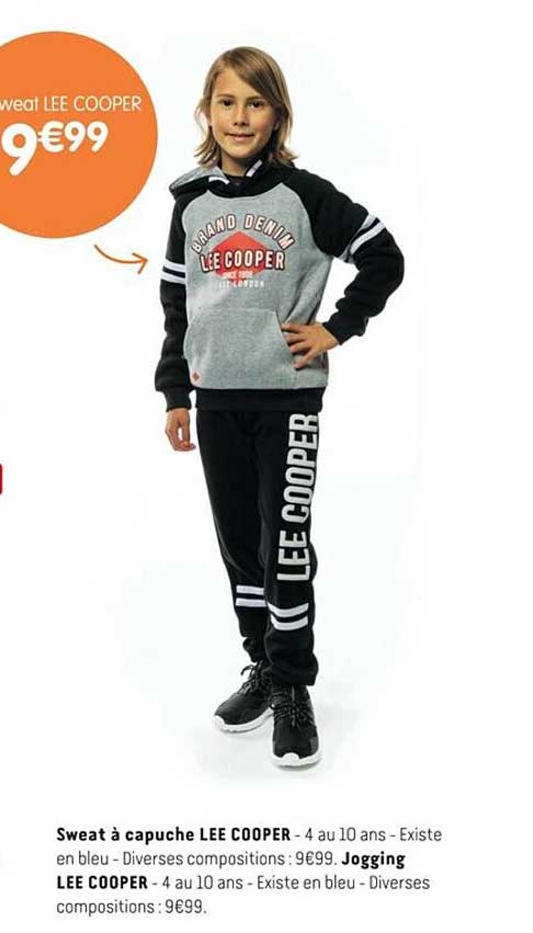 sweat à capuche lee cooper jogging lee cooper