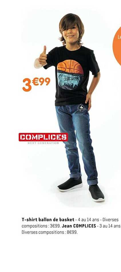 t-shirt ballon de basket jean complices