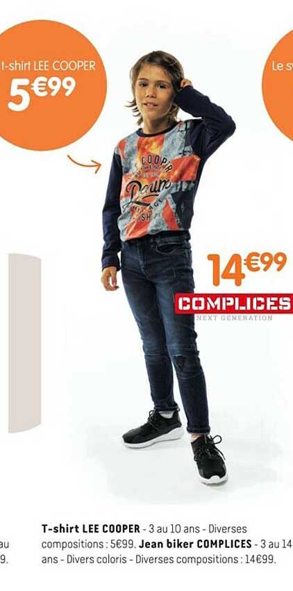 t-shirt lee cooper jean biker complices