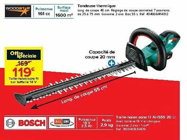 taille-haies sans fil ah555 20 li