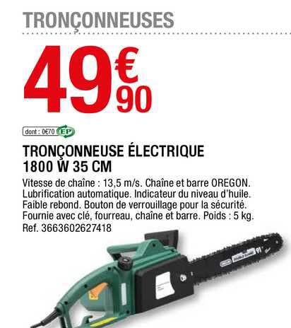 Tronçonneuse électrique 1800 W 35 Cm