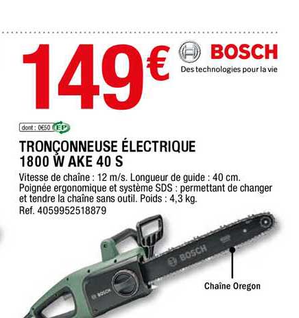 Tronçonneuse électrique 1800 W Ake 40 S Bosch