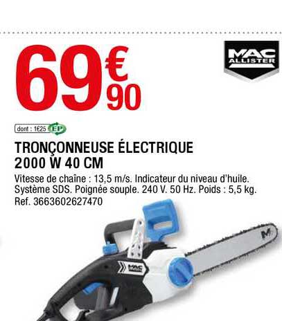 tronçonneuse électrique 2000 w 40 cm mac allister