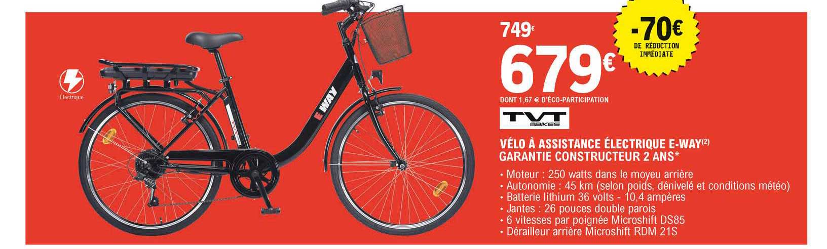 tvt vélo à assistance électrique e-way