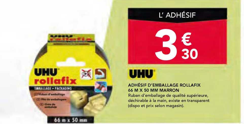 uhu adhésif d'emballage rollafix marron
