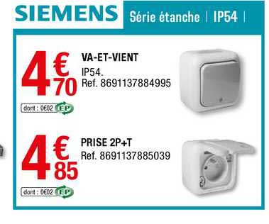 va-et-vient prise 2p+t siemens