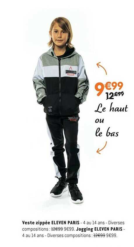 veste zippée eleven paris jogging eleven paris