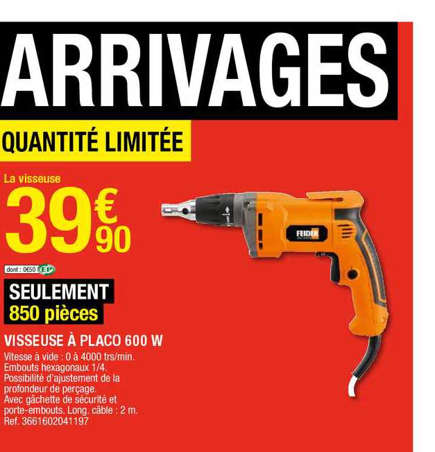 visseuse à placo 600 w