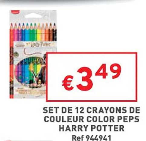 12 crayons de couleur color peps harry potter