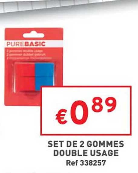 2 gommes double usage