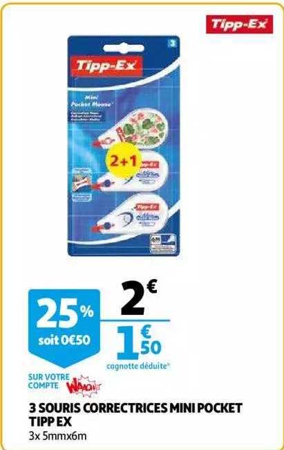 3 souris correctrices mini pocket tipp ex