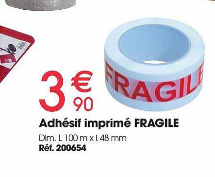 adhésif imrimé fragile