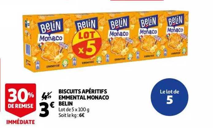 Biscuits Apéritifs Emmental Monaco Belin