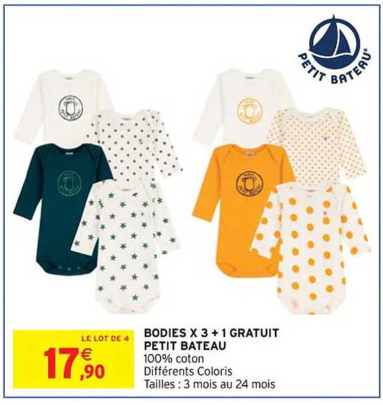 bodies x 3 petit bateau