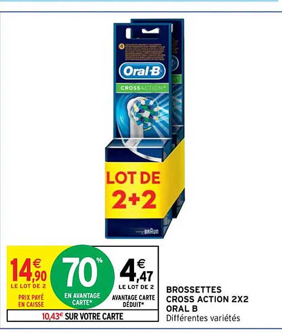 brossettes cross action 2x2 oral b