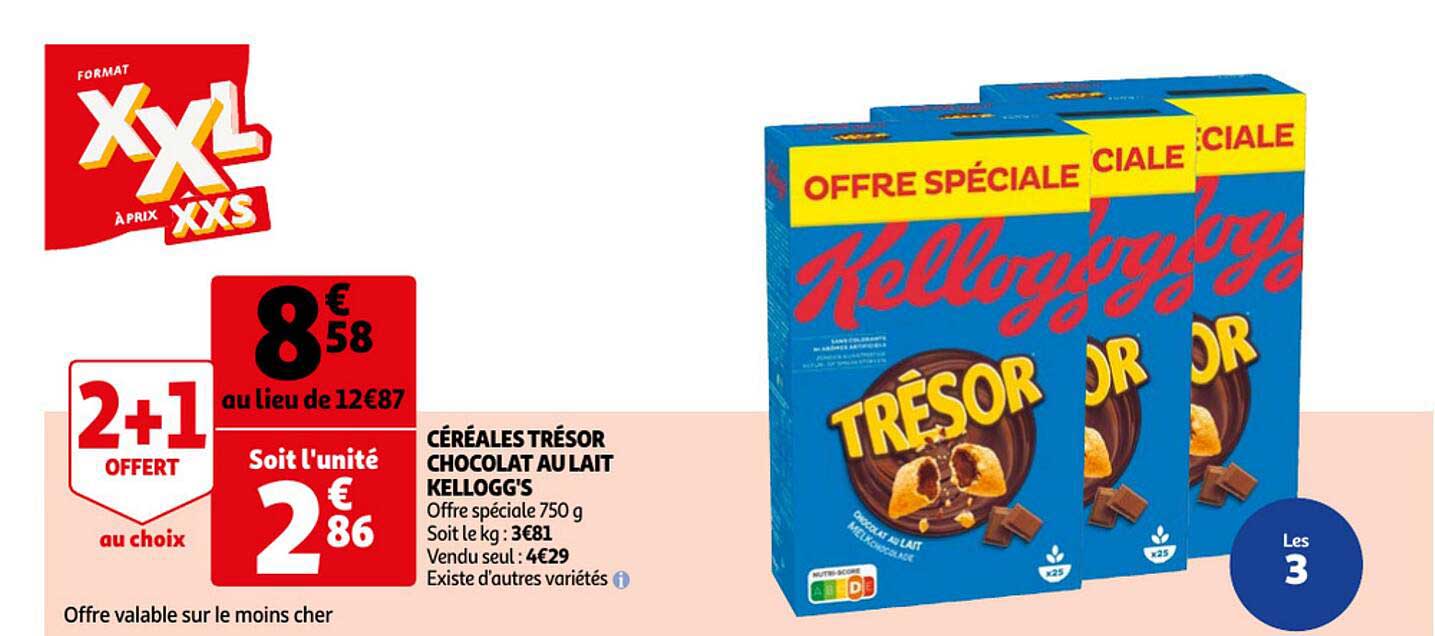 Céréales Trésor Chocolat Au Lait Kellogg's
