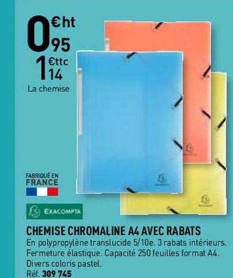 Chemises Chrolaline A4 Avec Rabats Exacompta