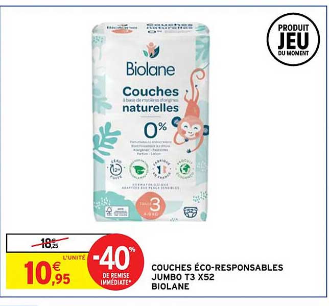 couches éco-responsables jumbo biolane