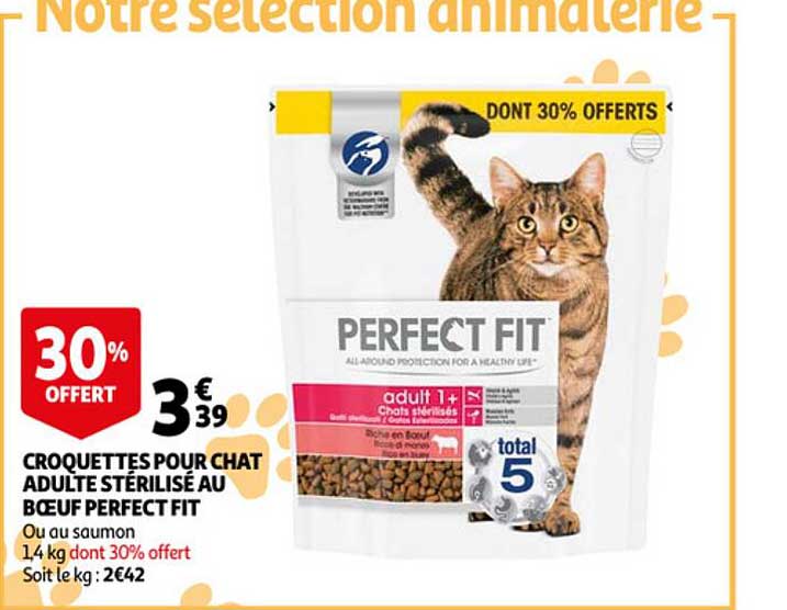 croquettes por chat adultes stérilisé au boeuf perfect fit