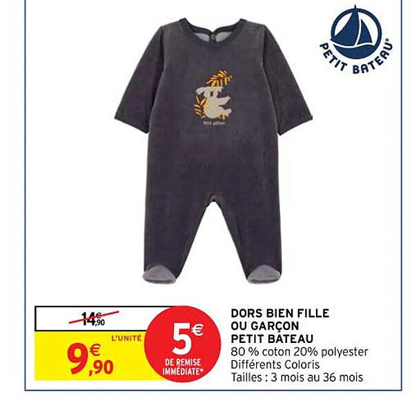 dors bien fille ou garçon petit bateau