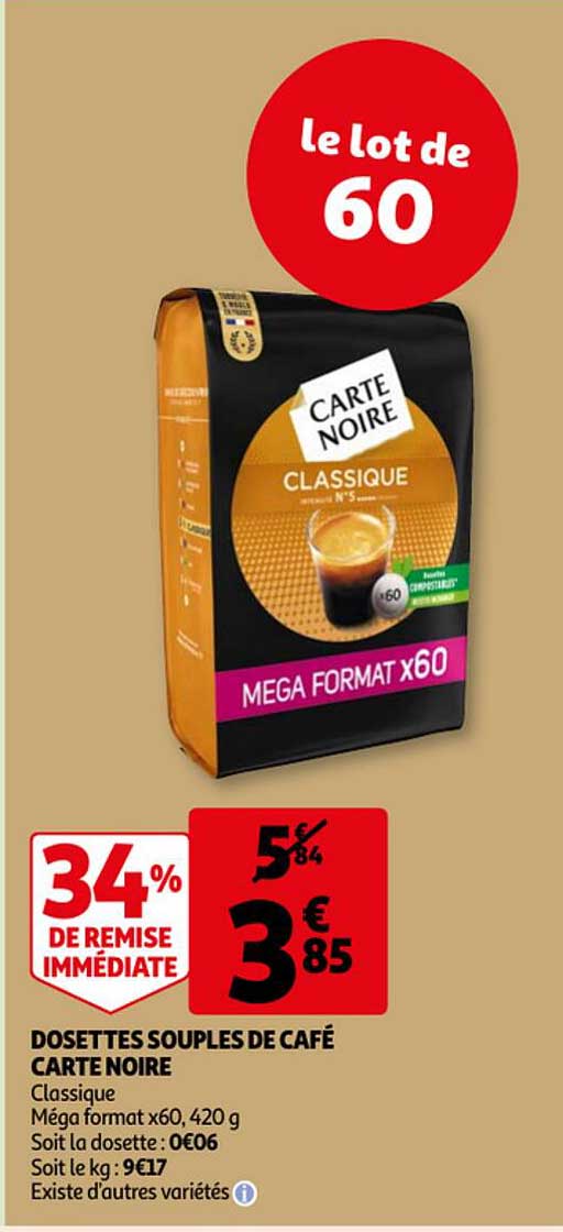 Dosettes Souples De Café Carte Noire