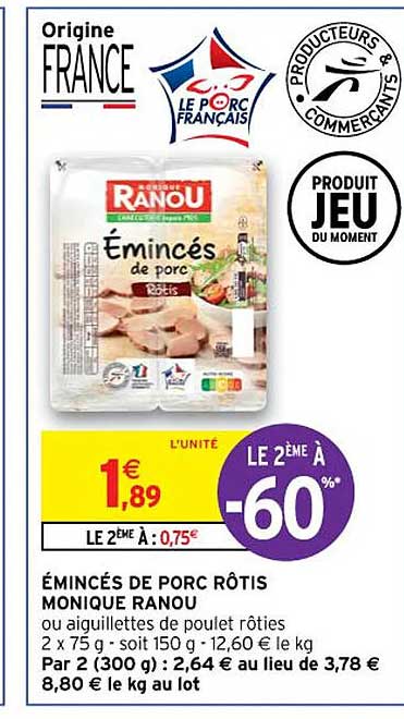 émincés de porc rôtis monique ranou