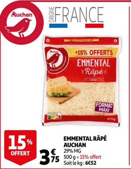 Emmental Râpé Auchan