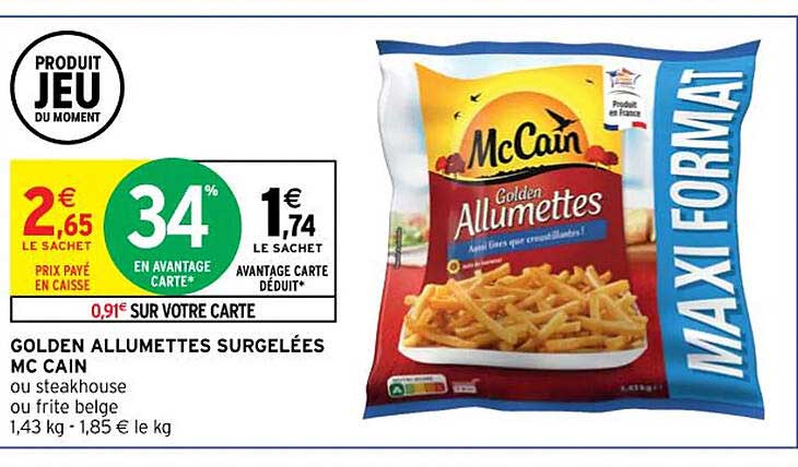 golden allumettes surgelées mc cain
