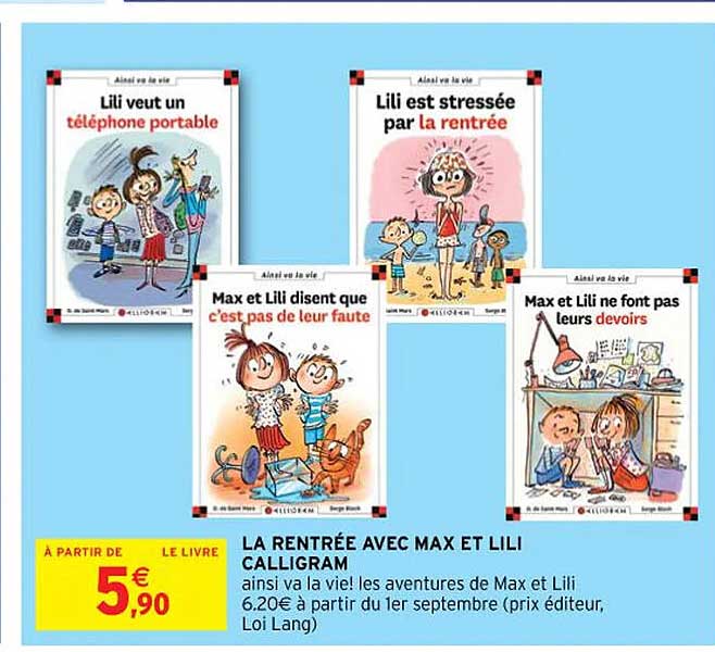 la rentrée avec max et lili calligram