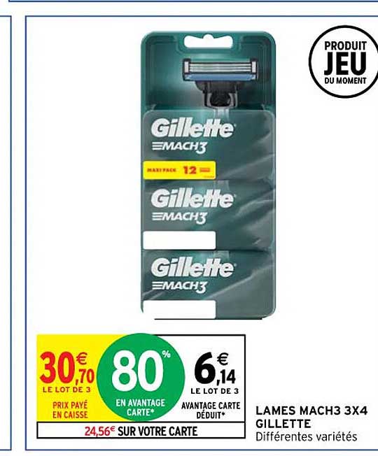 Lames Mach3 3x4 Gillette