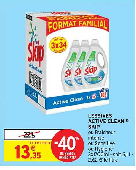Lessives Activ Clean Skip