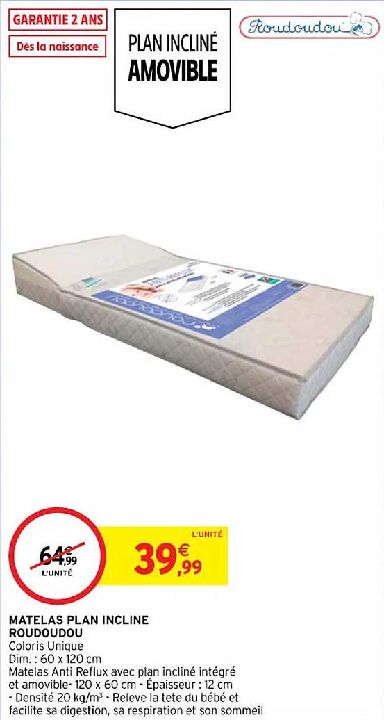 matelas plan incline roudoudou