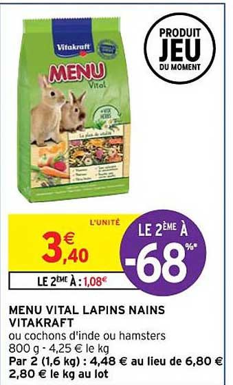 menu vital lapins nains vitakraft