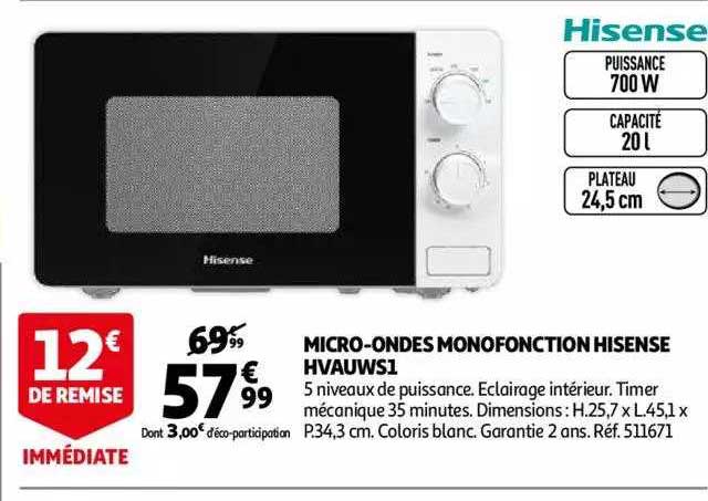 micro-ondes monofonction hisense