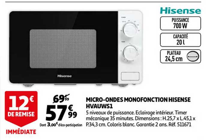 micro-ondes monofonction hisense