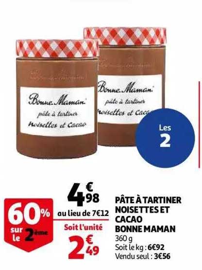 pâte à tartiner noisettes et cacao bonne maman