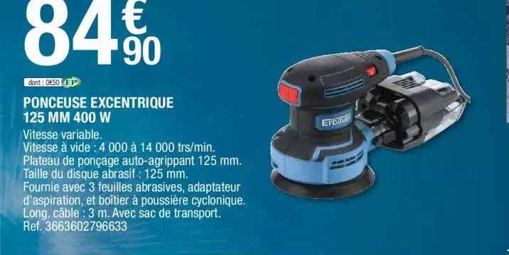 ponceuse excentrique 125mm 400w