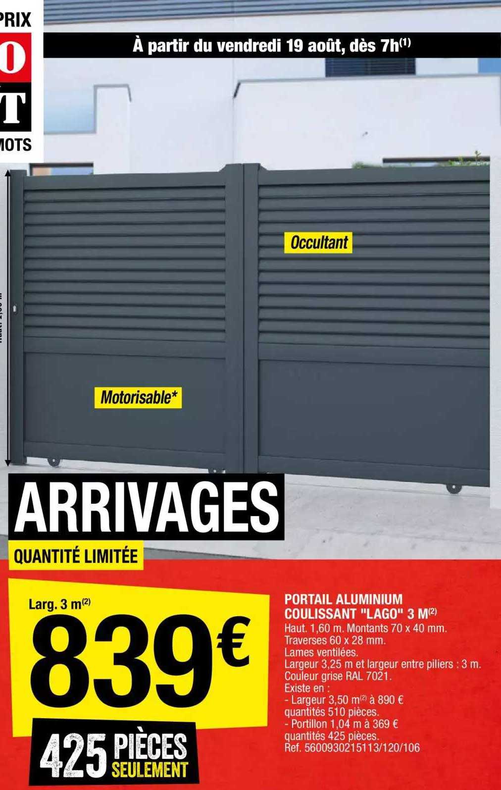 portail aluminium coulissant "lago"