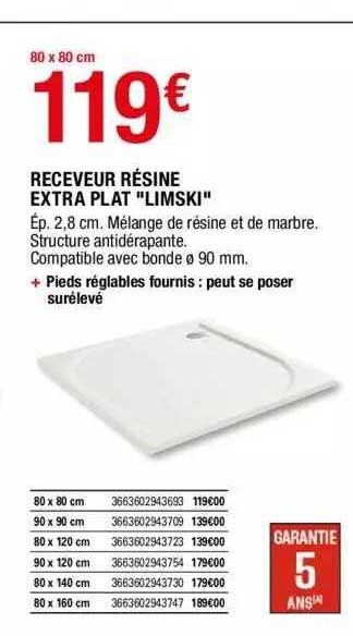 receveur résine extra plat "limski"