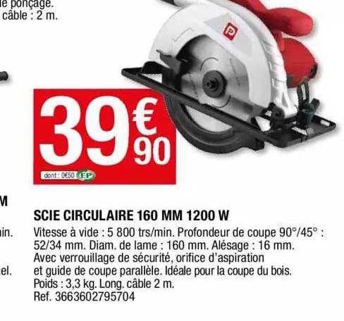 sccie circulaire 160mm 1200w