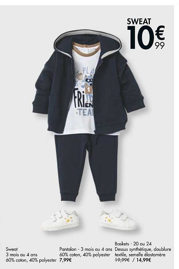 Sweat, Pantalon, Baskets