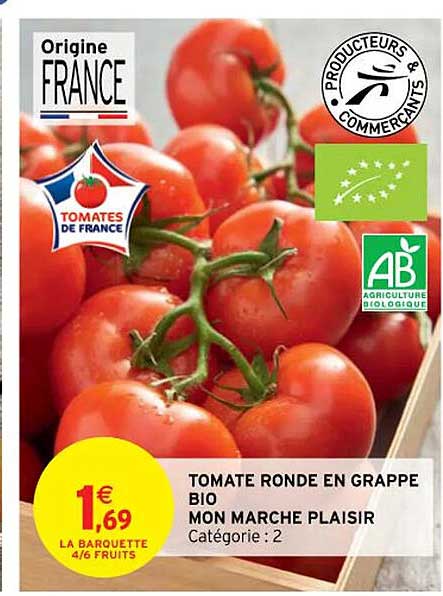 tomate ronde en grappe bio mon marche plaisir