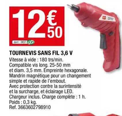 tournevis sans fil 3,6v
