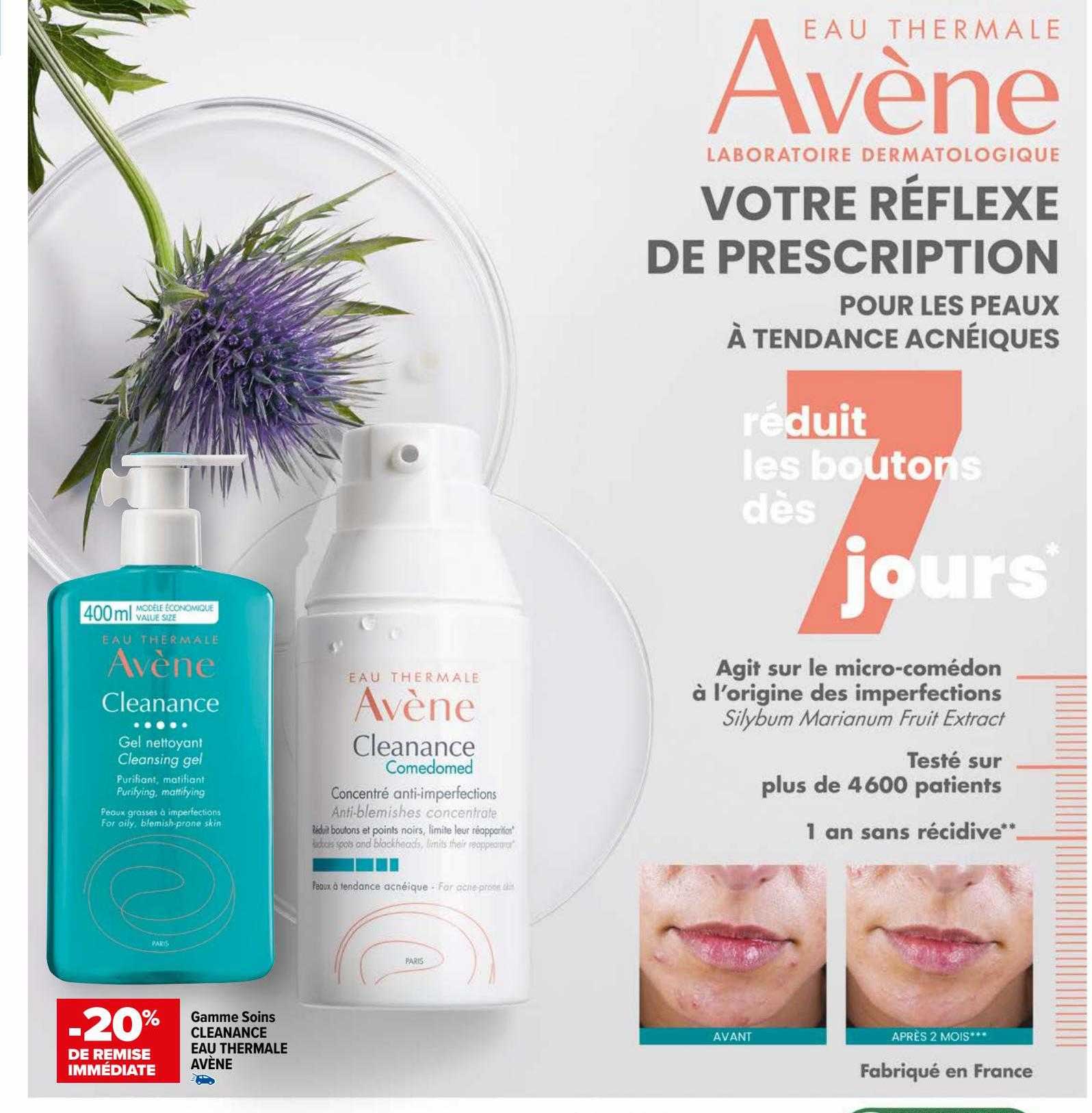 gamme soins cleanance eau thermale avène