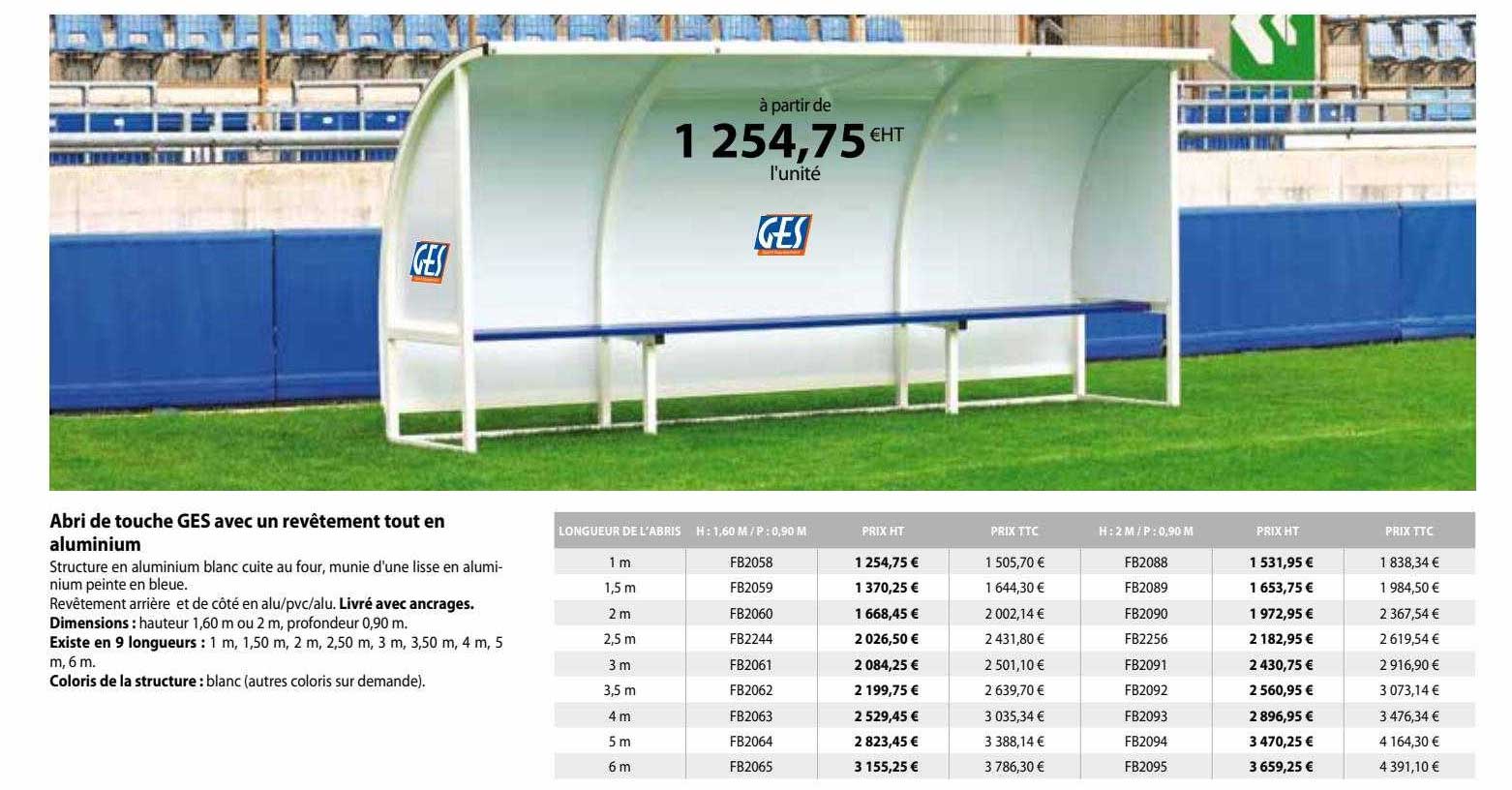 Abri De Touche Ges Avec Un Revêtement Tout En Aluminium