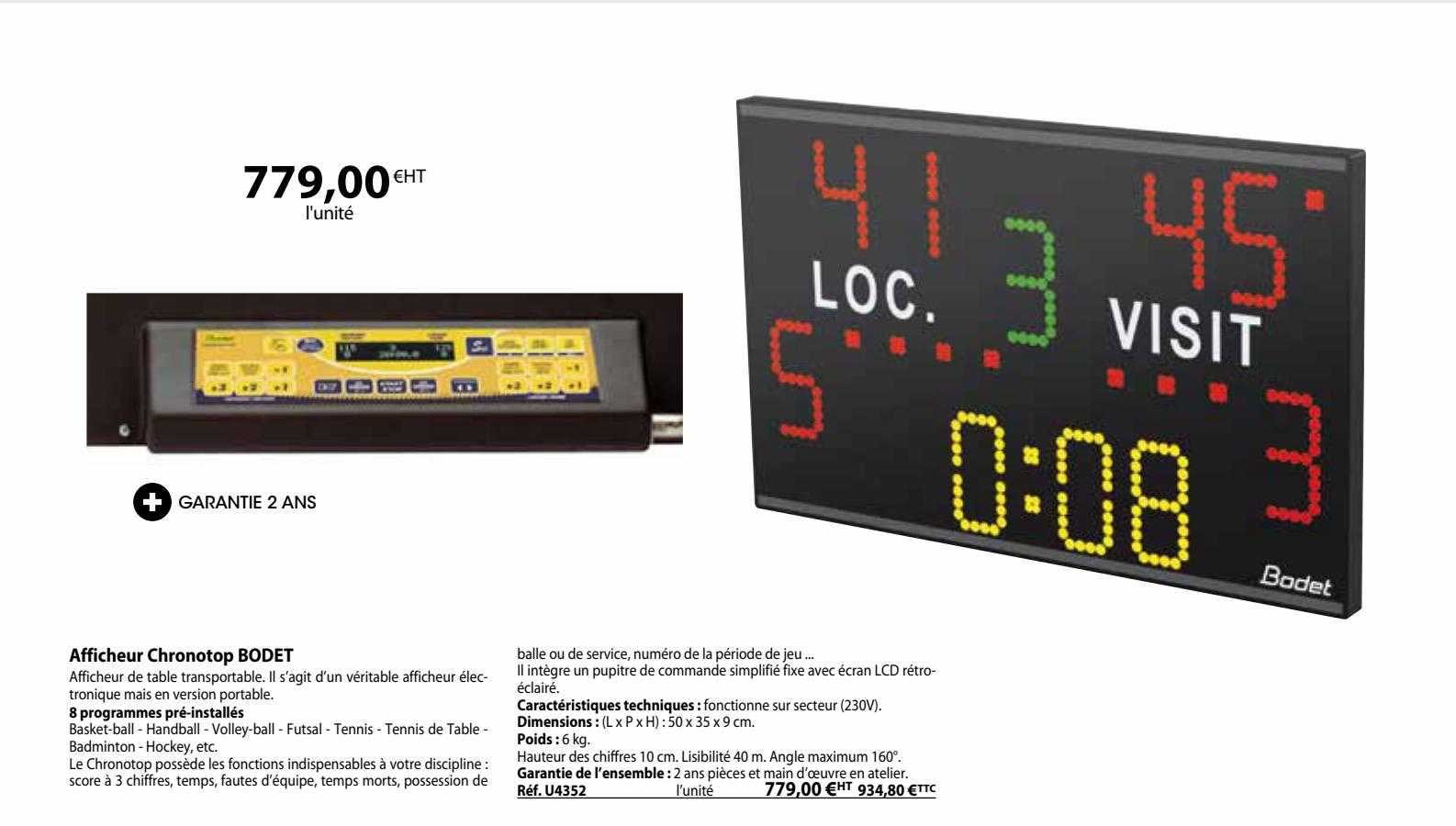 afficheur chronotop bodet