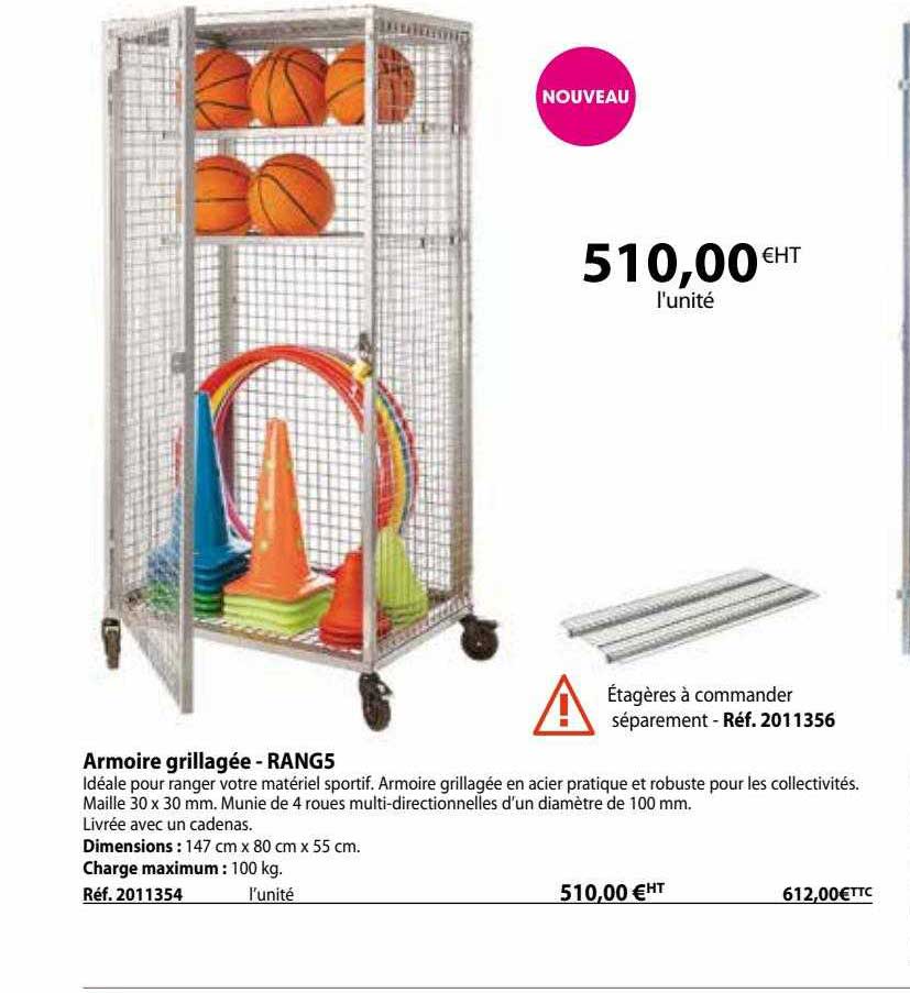 armoire grillagée - rangs