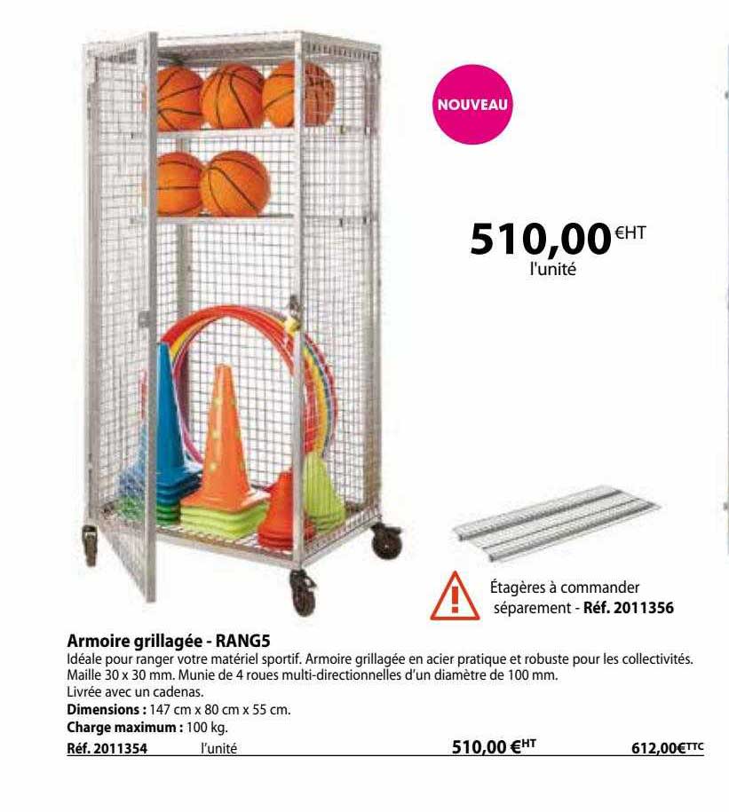 armoire grillagée - rangs