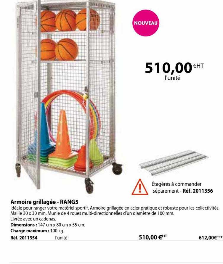 armoire grillagée - rangs