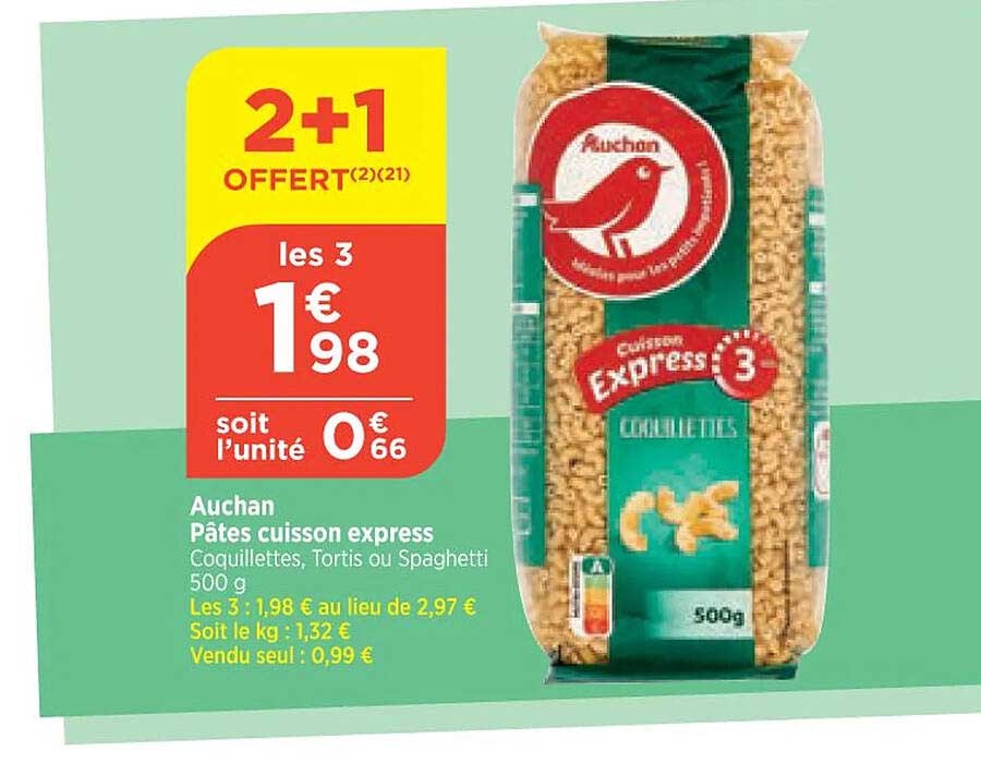 Auchan Pâtes Cuisson Express